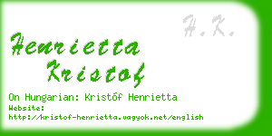 henrietta kristof business card